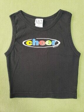 Vintage LAT Sportswear Black Cropped Cheer Tank Top